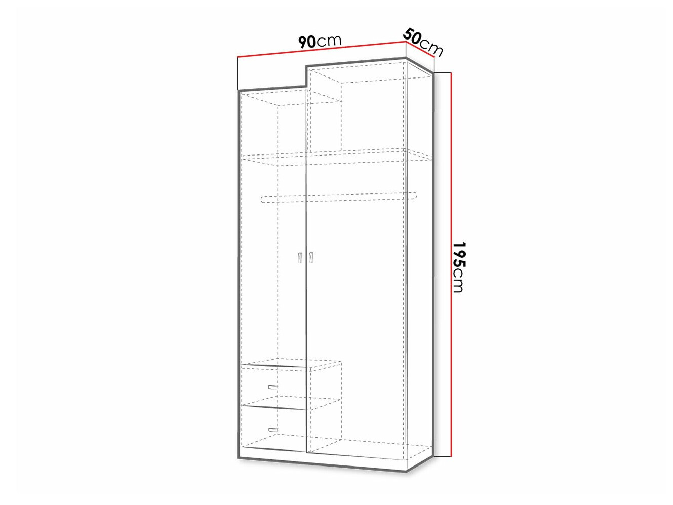 Gardróbszekrény Omaha F114 (Grafit + Szürke)