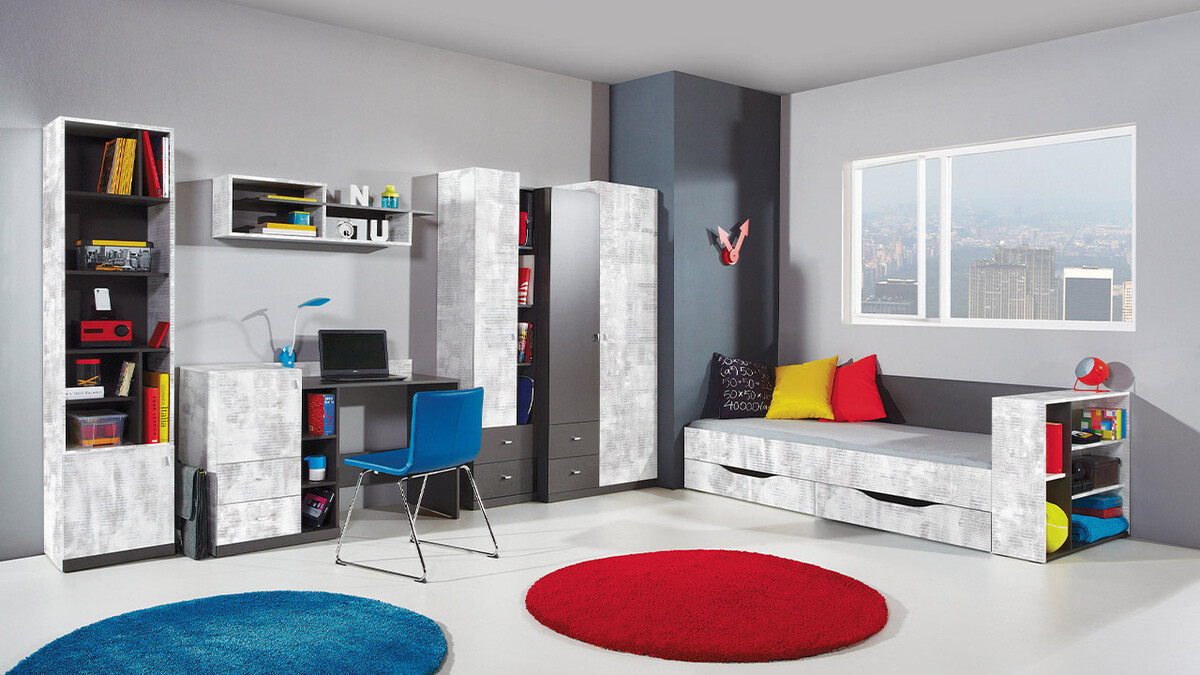 Gardróbszekrény Omaha F114 (Grafit + Szürke)