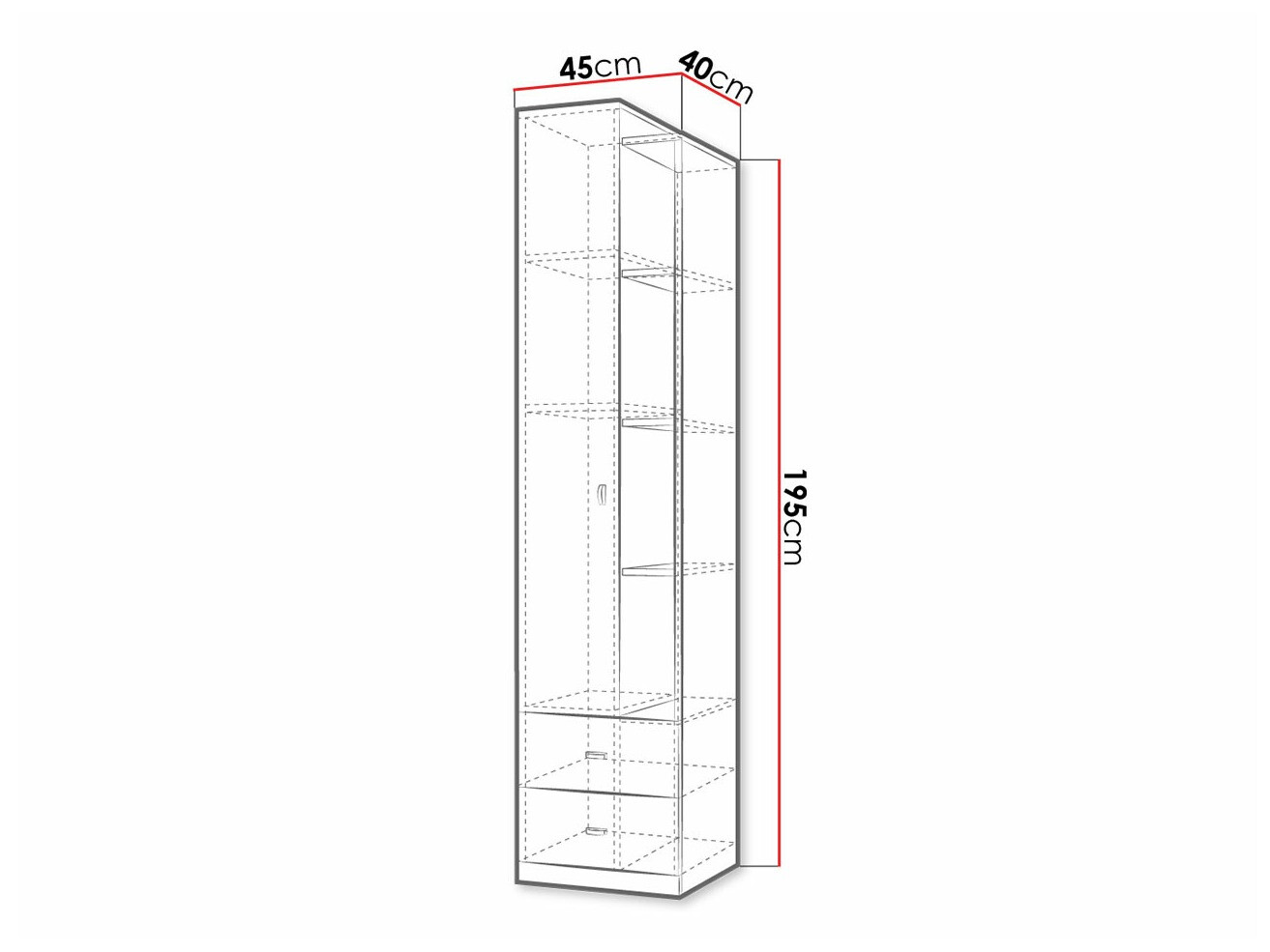Könyvespolc Omaha F115 (Grafit + Fehér + Türkiz)