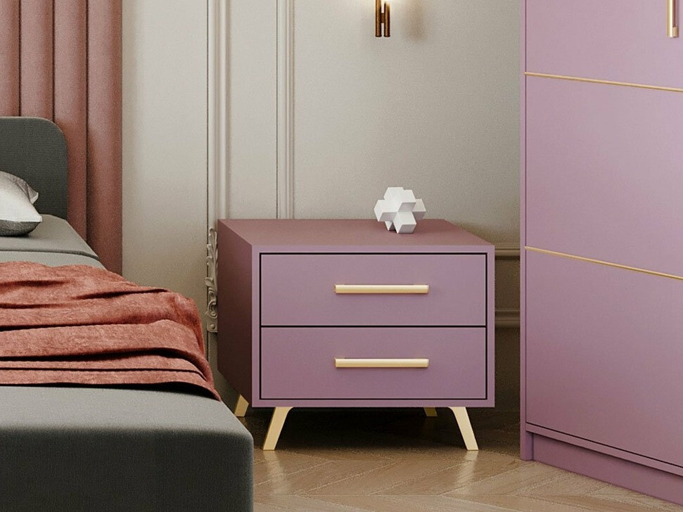 Éjjeliszekrény Dortivu 119 (Lila + Aranysárga)