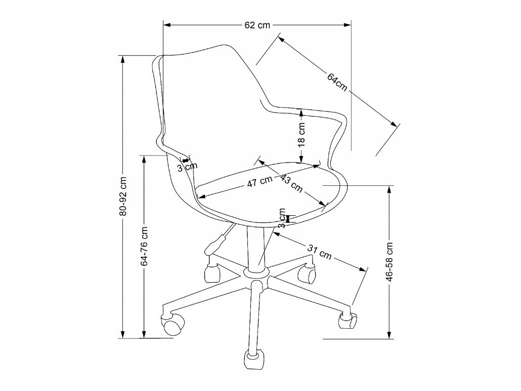 Irodai szék Houston 1424 (Rózsaszín)