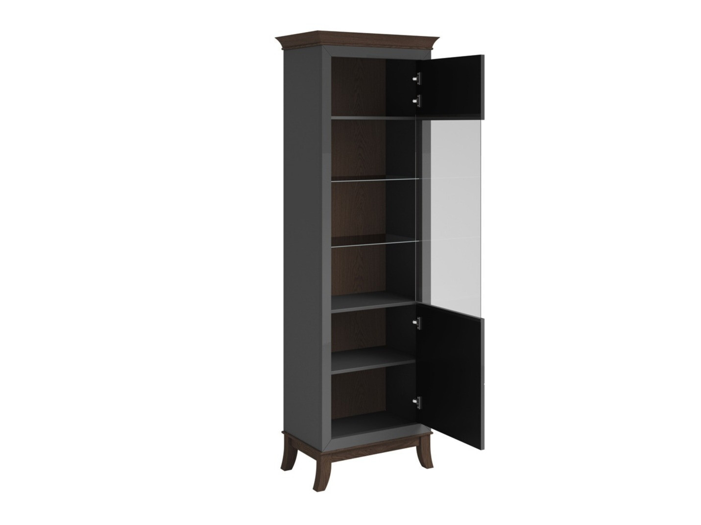 Könyvespolc Austin BA105 (Gloss antracit + Sötét tölgy)