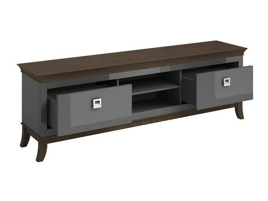 TV-állvány Austin BA103 (Fényes fehér + Sötét tölgy)