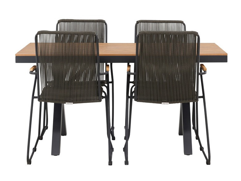 Asztal és szék garnitúra Dallas 3913 (Fekete + Sötétszürke)