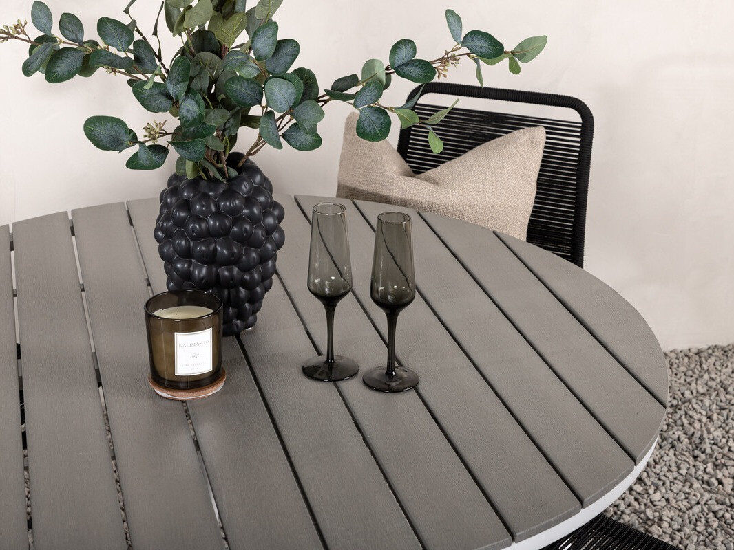 Asztal és szék garnitúra Dallas 3925 (Fehér + Szürke)