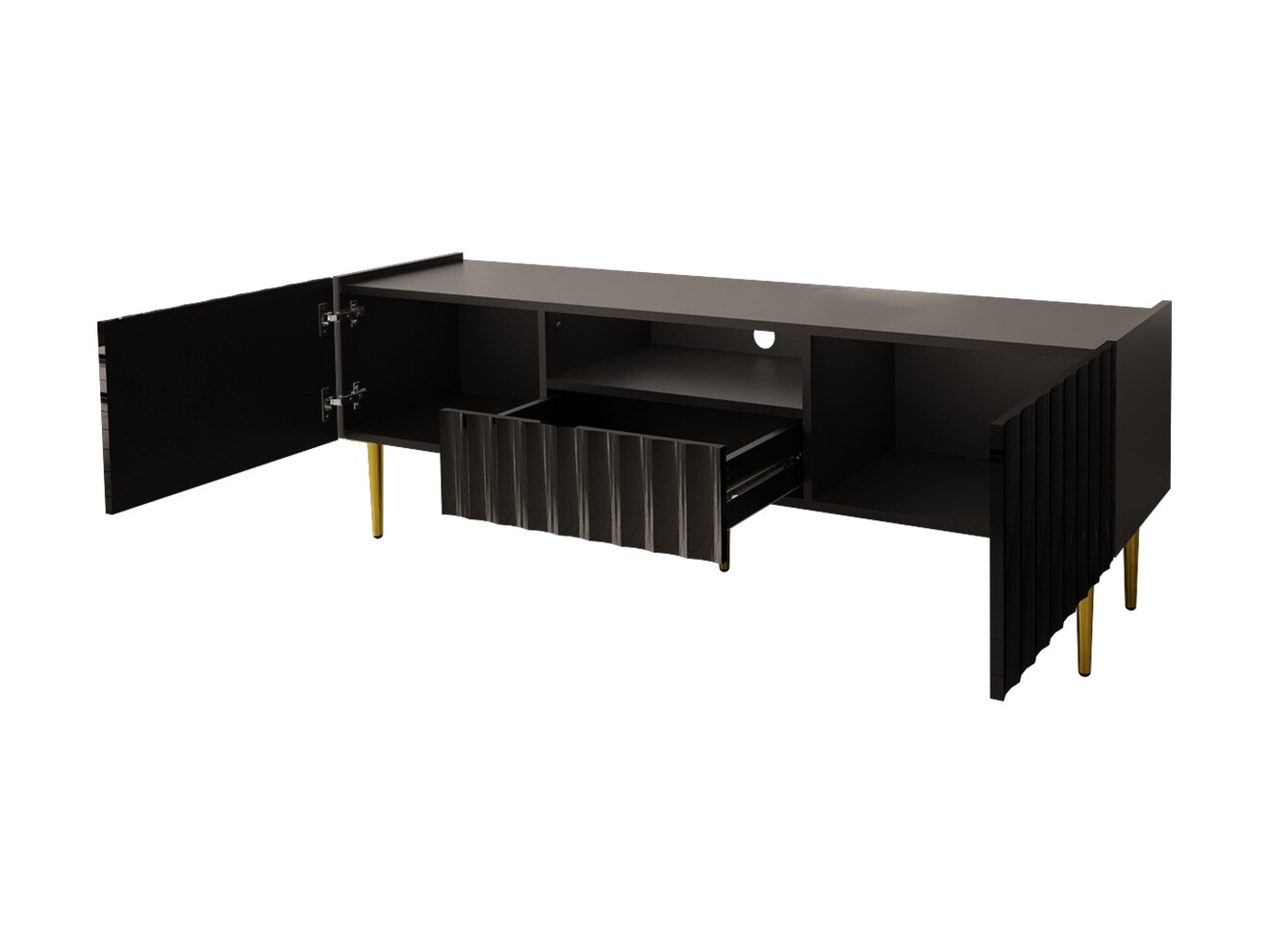 TV-állvány Merced B126 (Fényes fehér + Fehér)