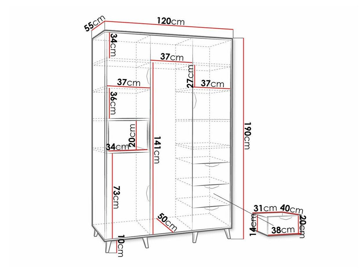 Gardróbszekrény Domvera 100