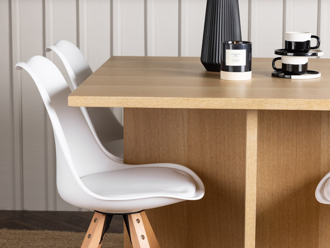 Étkezőgarnitúra Dallas 4001 (Fehér + Világos fa)