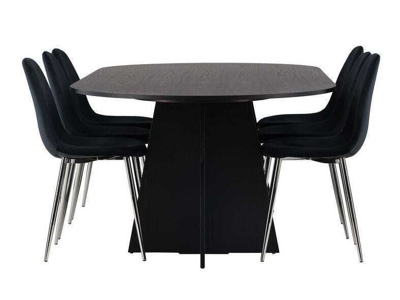 Étkezőgarnitúra Dallas 4033 (Fekete + Ezüst)