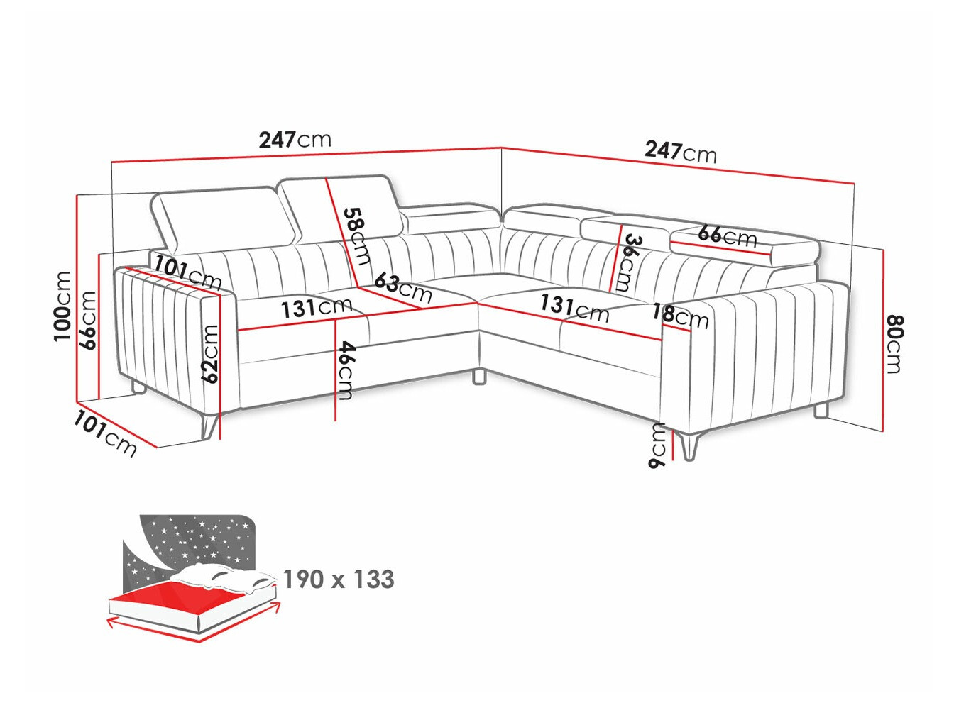 Sarokkanapé Columbus 201 (Velluto 3)