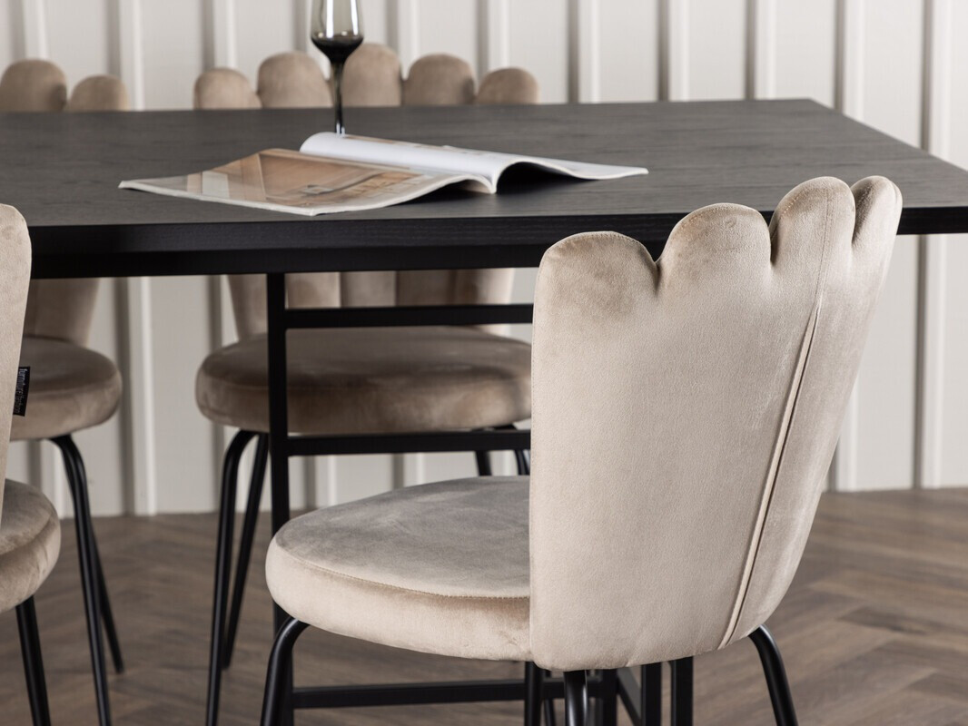 Étkezőgarnitúra Dallas 4042 (Fekete)