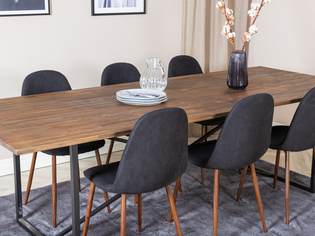 Étkezőgarnitúra Dallas 4076 (Fekete + Dió)