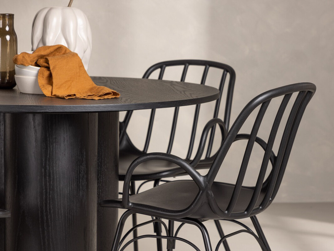 Étkezőgarnitúra Dallas 4077 (Fekete)