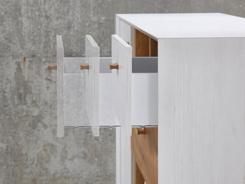 TV-állvány Sacramento 503 (Fehérített fenyő + Navarra tölgy)