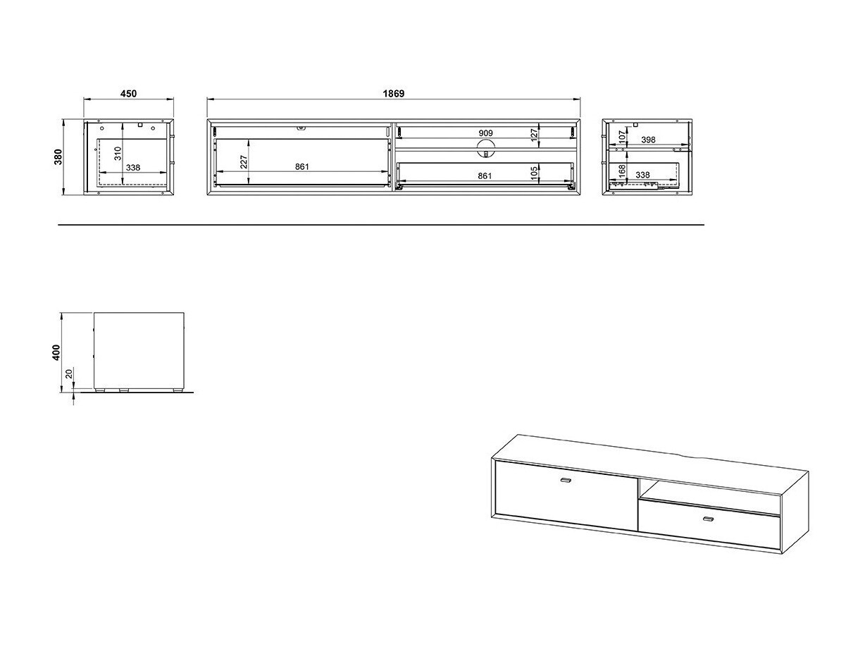 TV-állvány Sacramento 503 (Fehérített fenyő + Navarra tölgy)