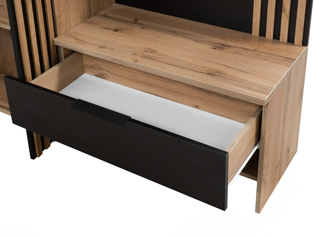 Előszoba garnitúra Honolulu 161 (Fekete + Wotan tölgy)