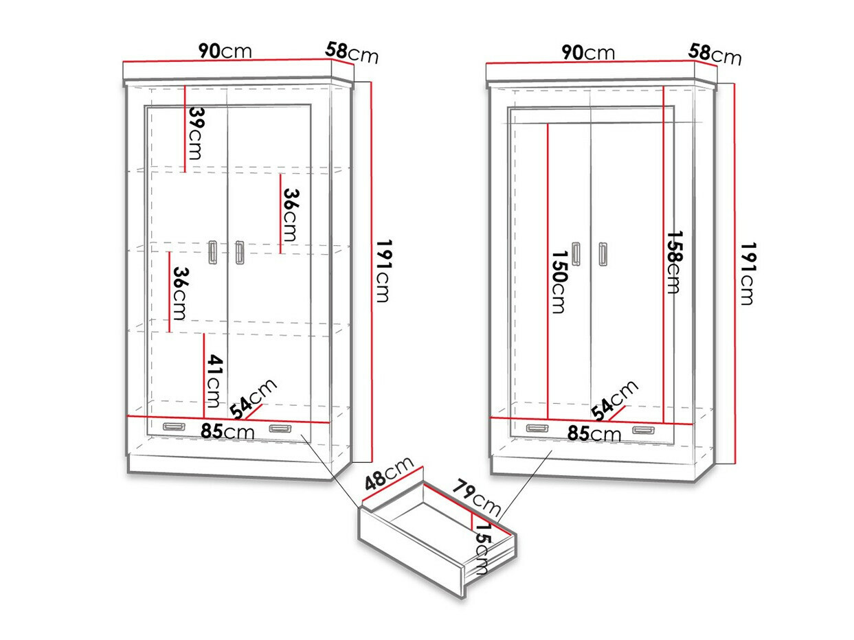 Gardróbszekrény Lircava 106 (Lefkas tölgy)