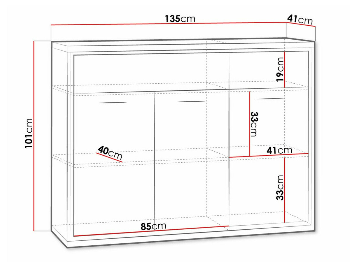 Komód Etrmoni 104 (Világos fa + Tölgy)