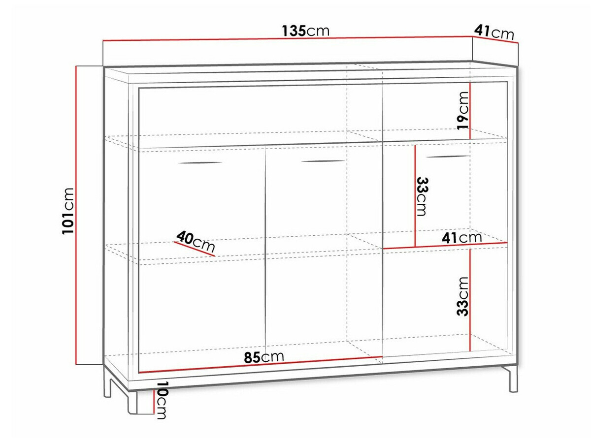 Komód Etrmoni 104 (Világos fa + Tölgy)