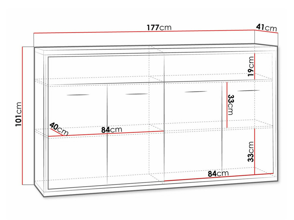 Komód Etrmoni 105 (Világos fa)