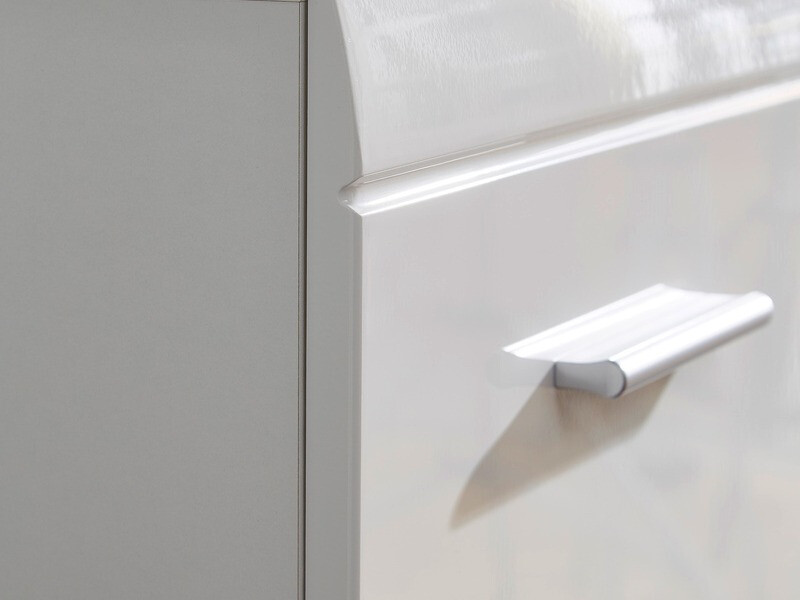 Komód Livromu 109 (Fényes fehér + Fehér)