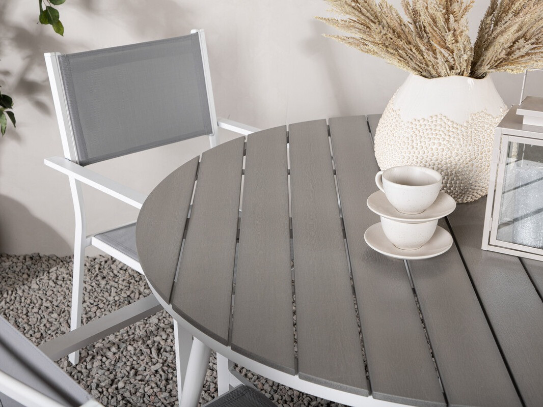 Asztal és szék garnitúra Dallas 4088 (Szürke + Fehér)