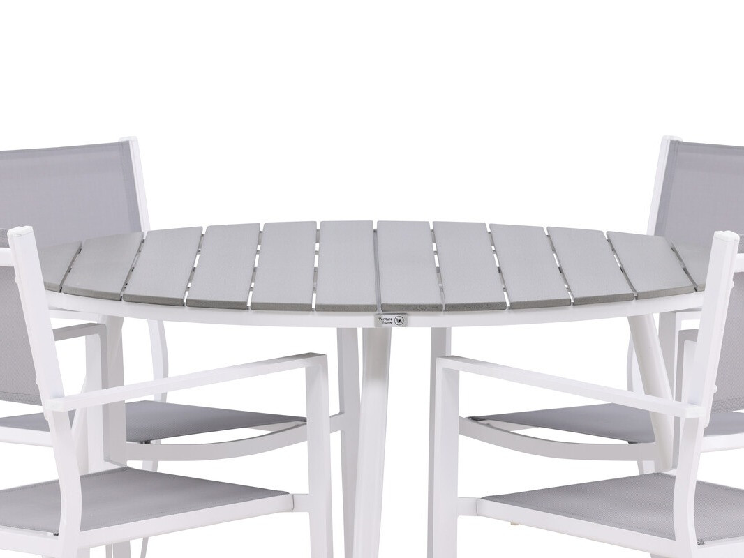 Asztal és szék garnitúra Dallas 4088 (Szürke + Fehér)