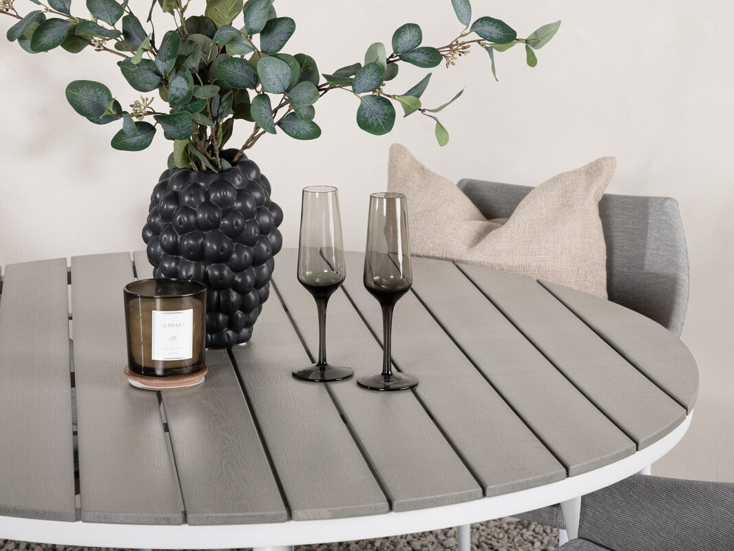 Asztal és szék garnitúra Dallas 4089 (Szürke + Fehér)