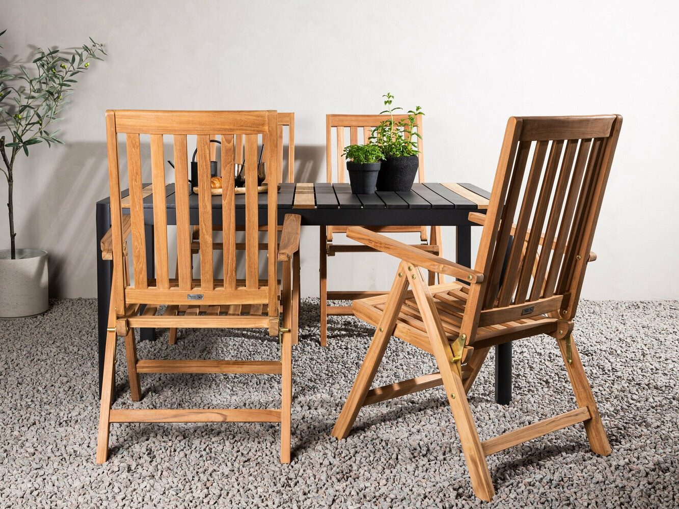 Asztal és szék garnitúra Dallas 4090 (Fekete + Barna)