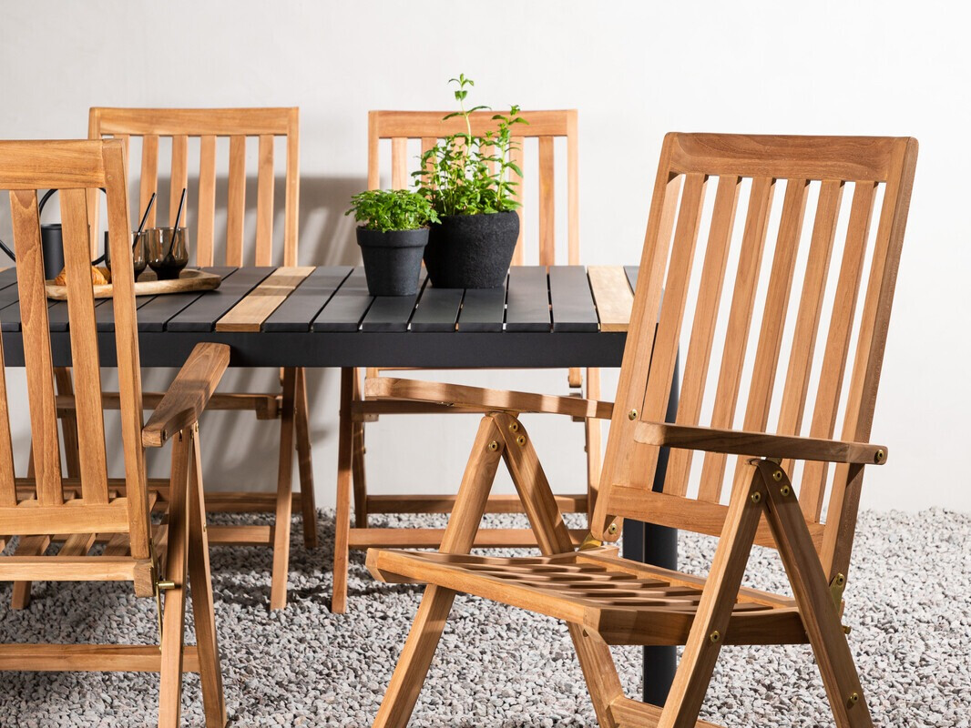 Asztal és szék garnitúra Dallas 4090 (Fekete + Barna)