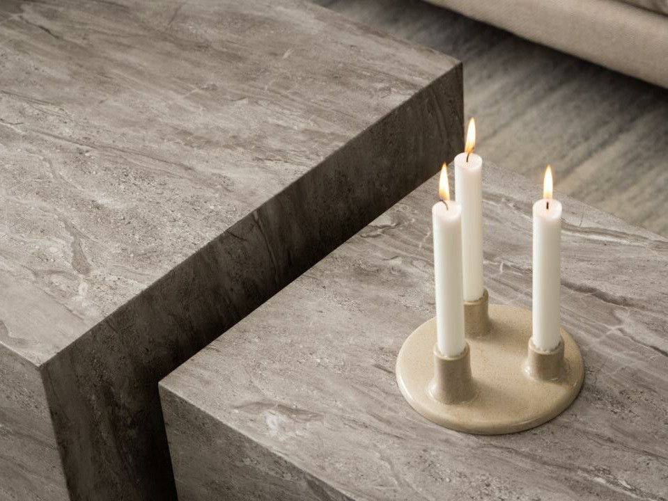 Dohányzóasztal szett Norsica 894 (Szürke márvány)