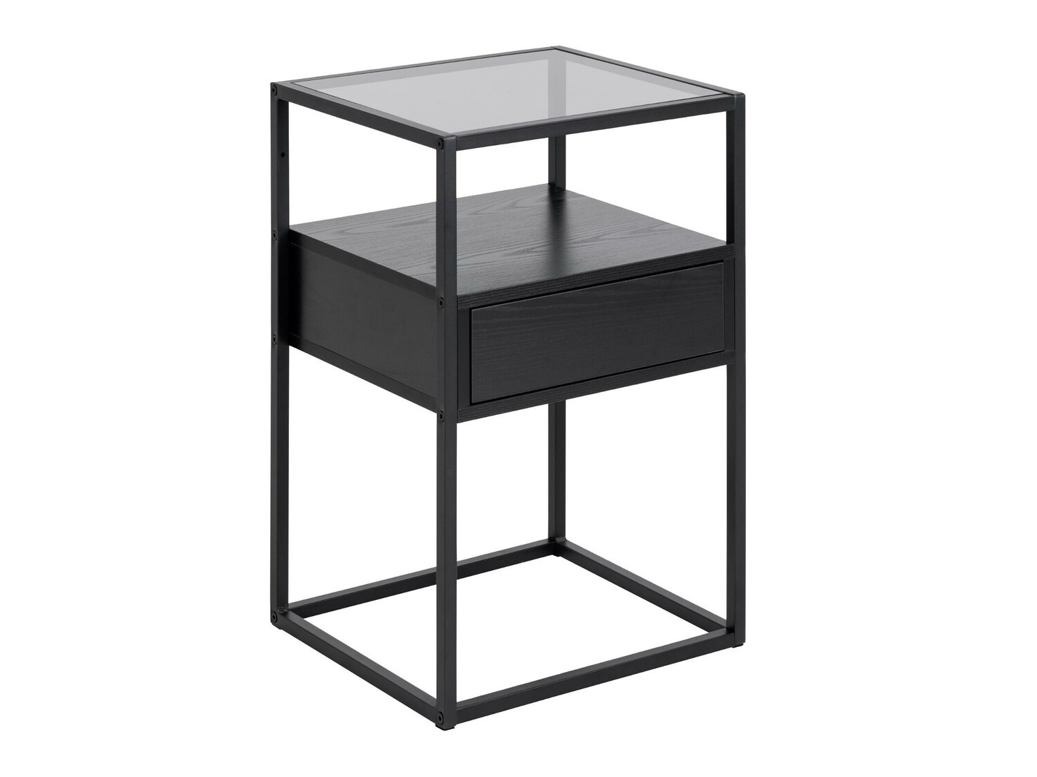 Éjjeliszekrény Norsica 695 (Fekete + Fekete hamu)