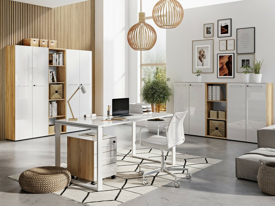 Görgős konténer Catcamu 101 (Fényes fehér + Navarra tölgy)