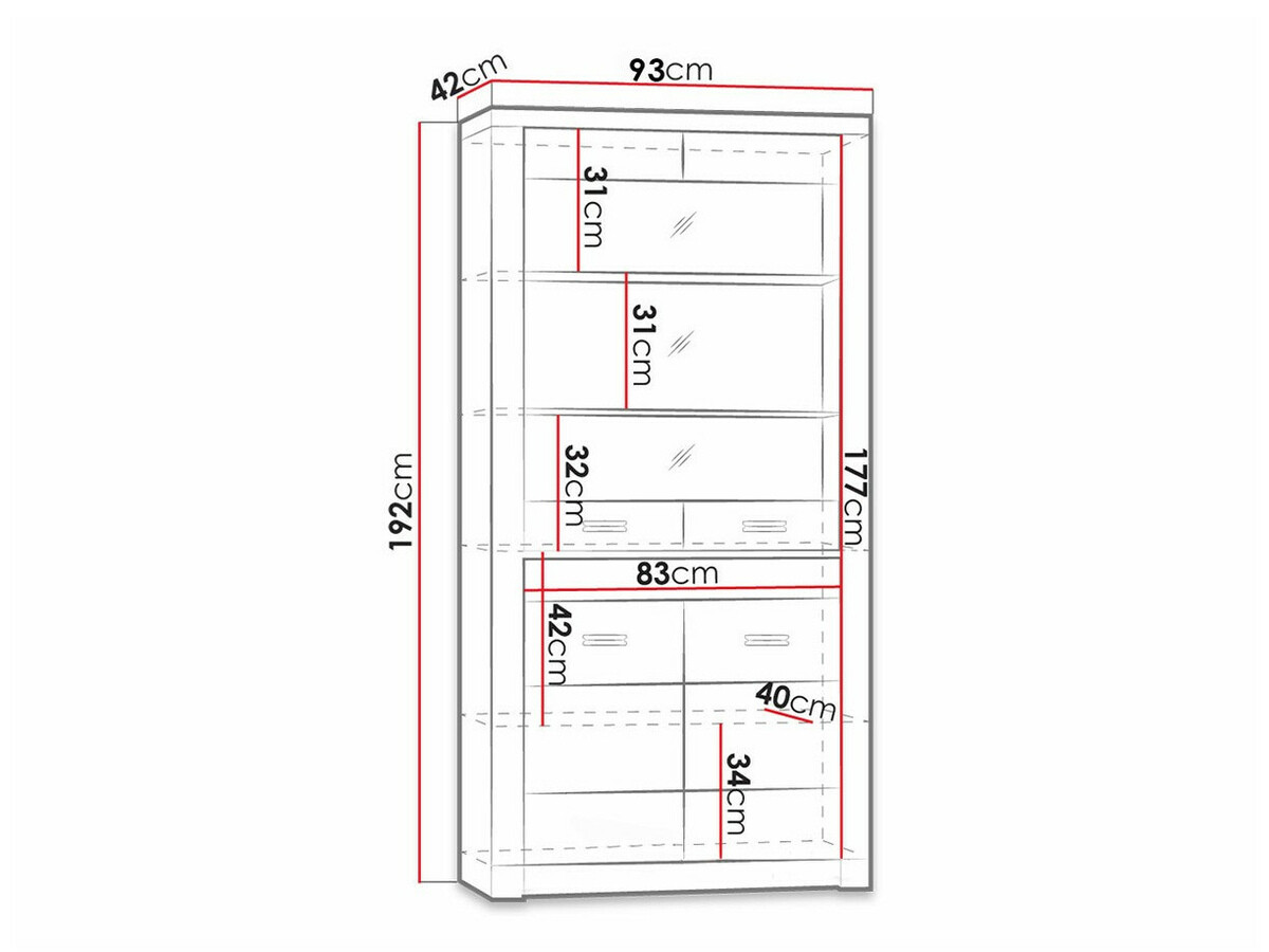 Könyvespolc Serfeno 101 (Sötét kőris)
