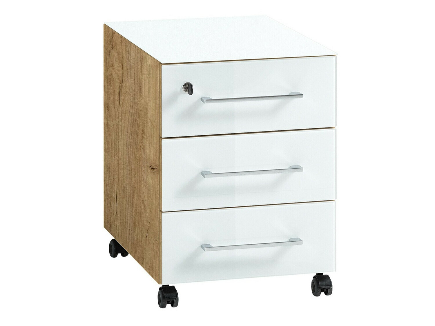 Tároló Catcamu 101 (Fényes fehér + Navarra tölgy)