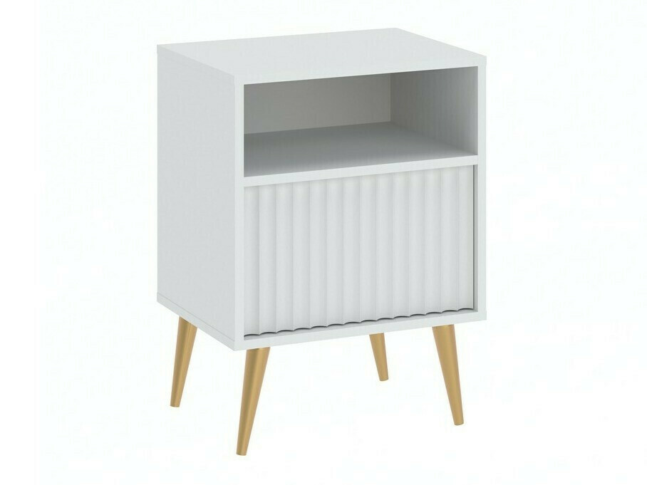 Éjjeliszekrény Cirferi 106 (Fehér + Aranysárga)