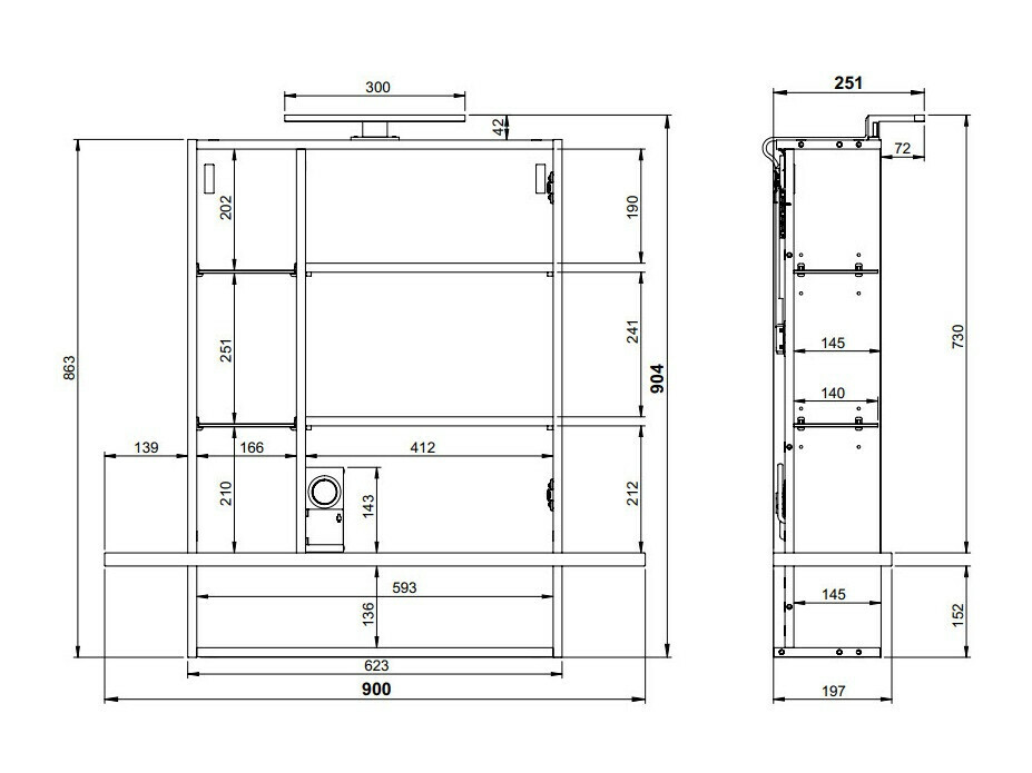 Fürdőszoba tükörszekrény Sacramento 123