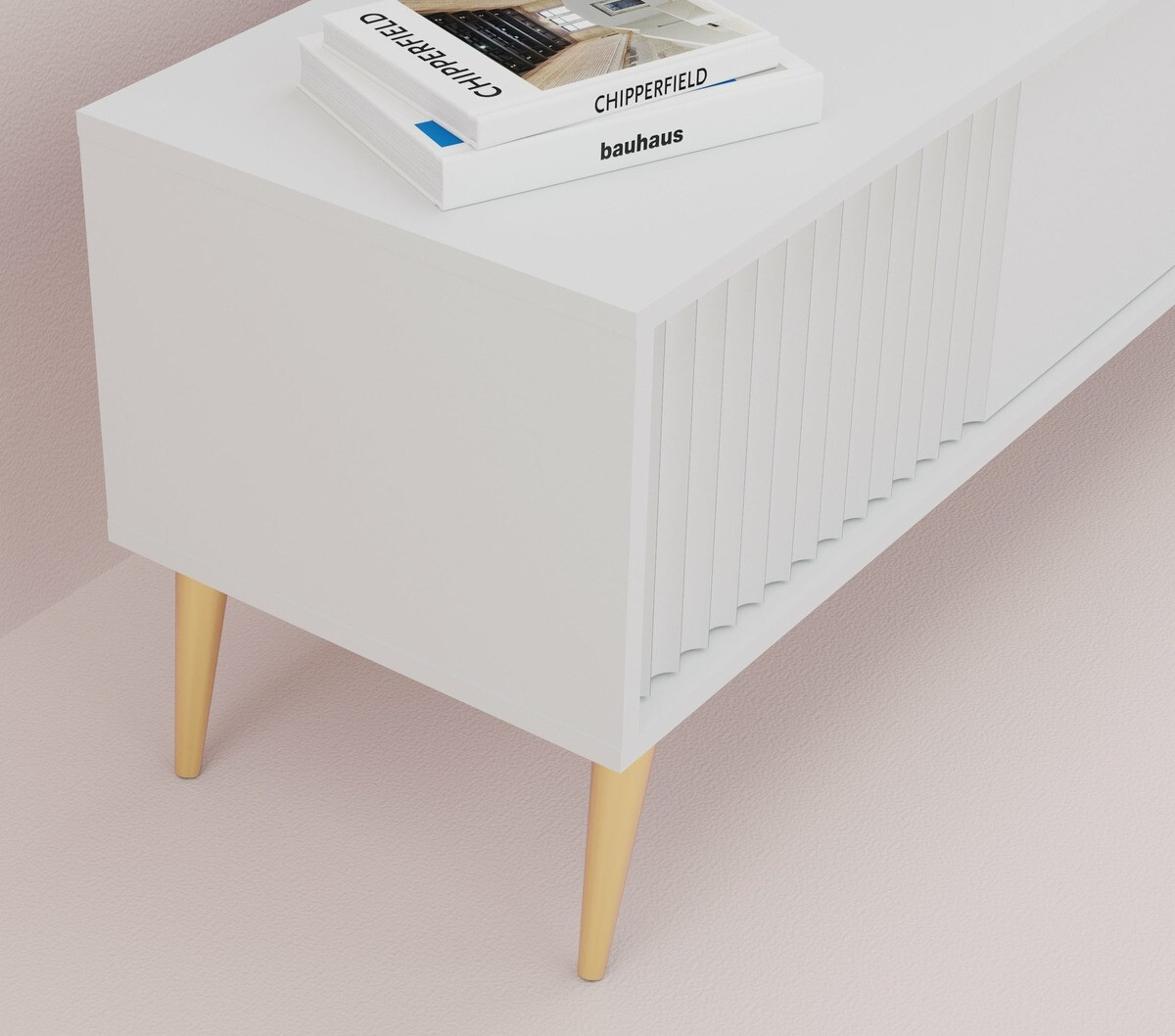 TV-állvány Cirferi 105 (Fehér + Aranysárga)