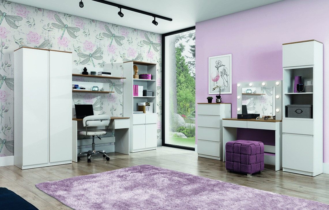 Könyvespolc Orlando 225 (Fehér + Tölgy)