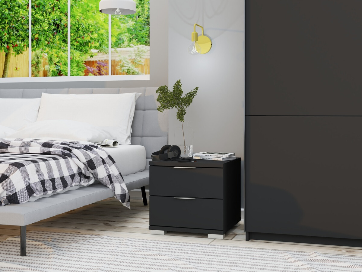 Éjjeliszekrény Bristol 177 (Fekete)