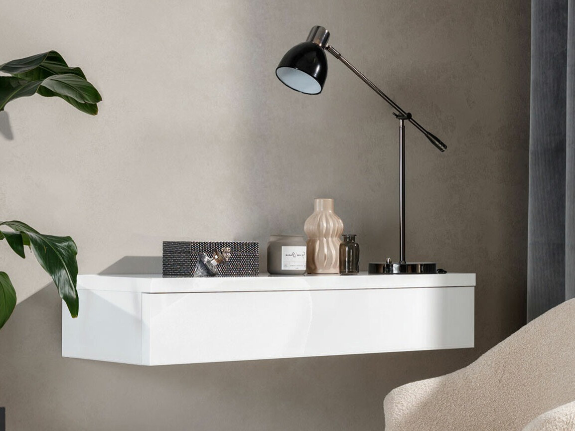 Fésülködő asztal Delpher (Fehér + Fényes fehér)