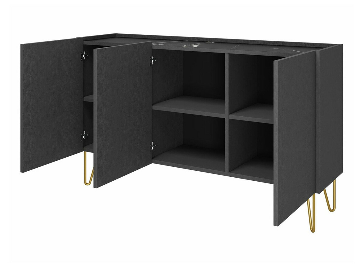 Nappali szett Levdale 105 (Grafit + Fekete márvány)