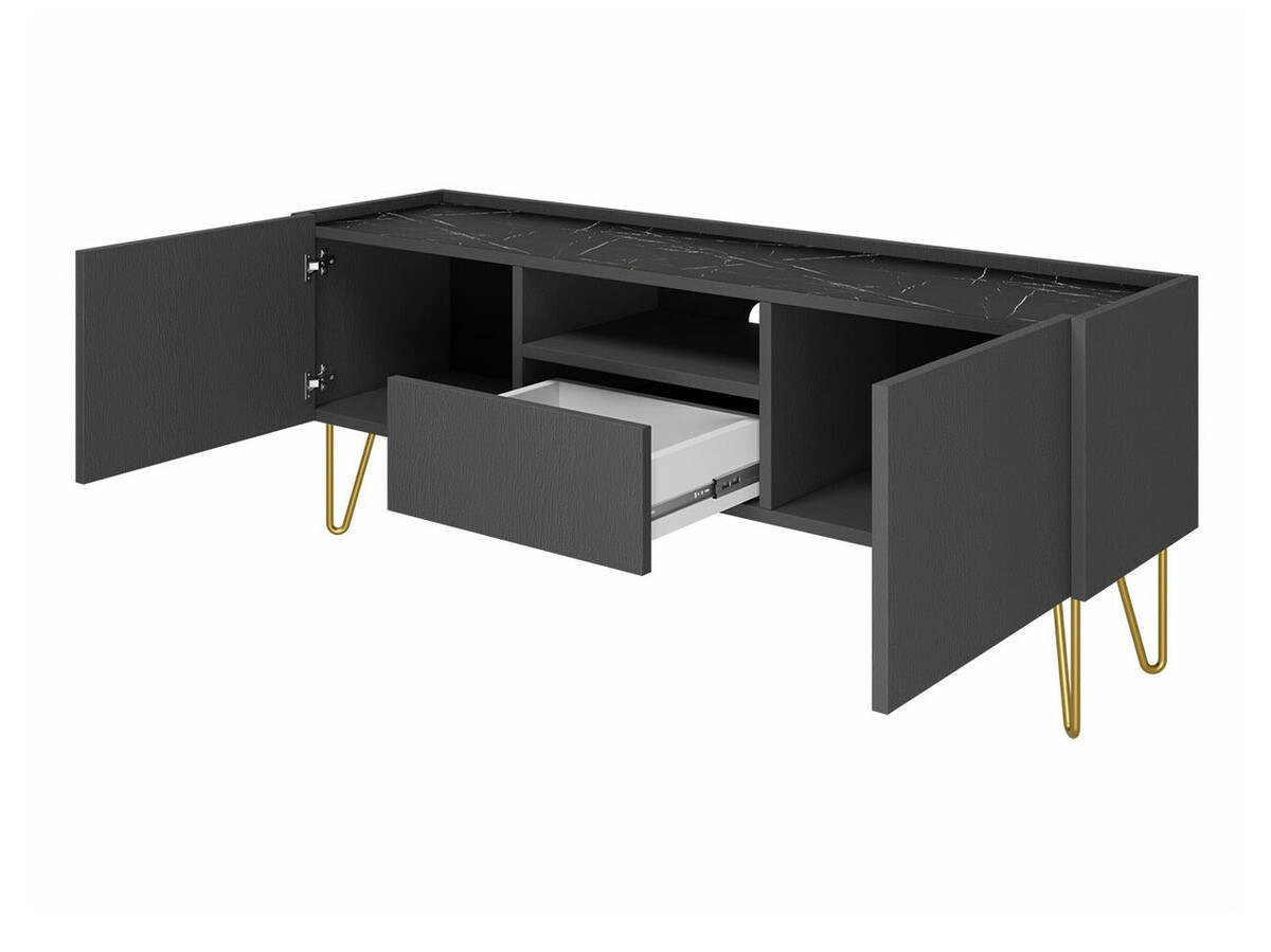 Nappali szett Levdale 105 (Grafit + Fekete márvány)