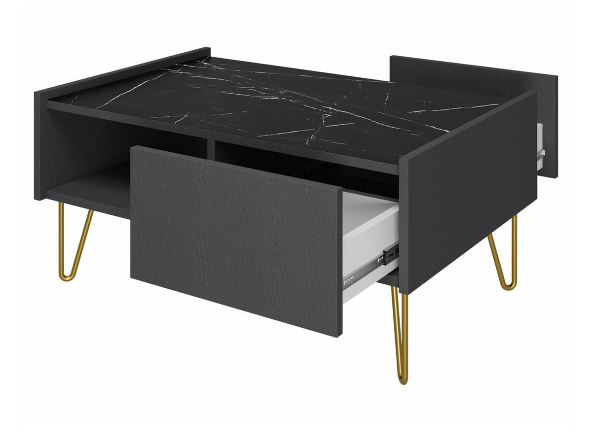 Nappali szett Levdale 105 (Grafit + Fekete márvány)