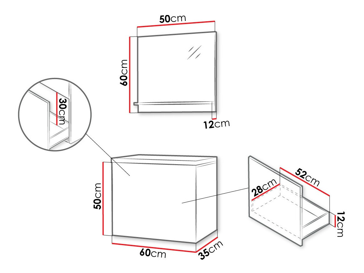 Fürdőszobai garnitúra Comfivo Livciro 100 (Fehér)