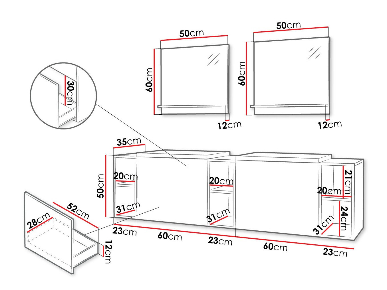 Fürdőszobai garnitúra Comfivo Delphinus IV (Fehér)