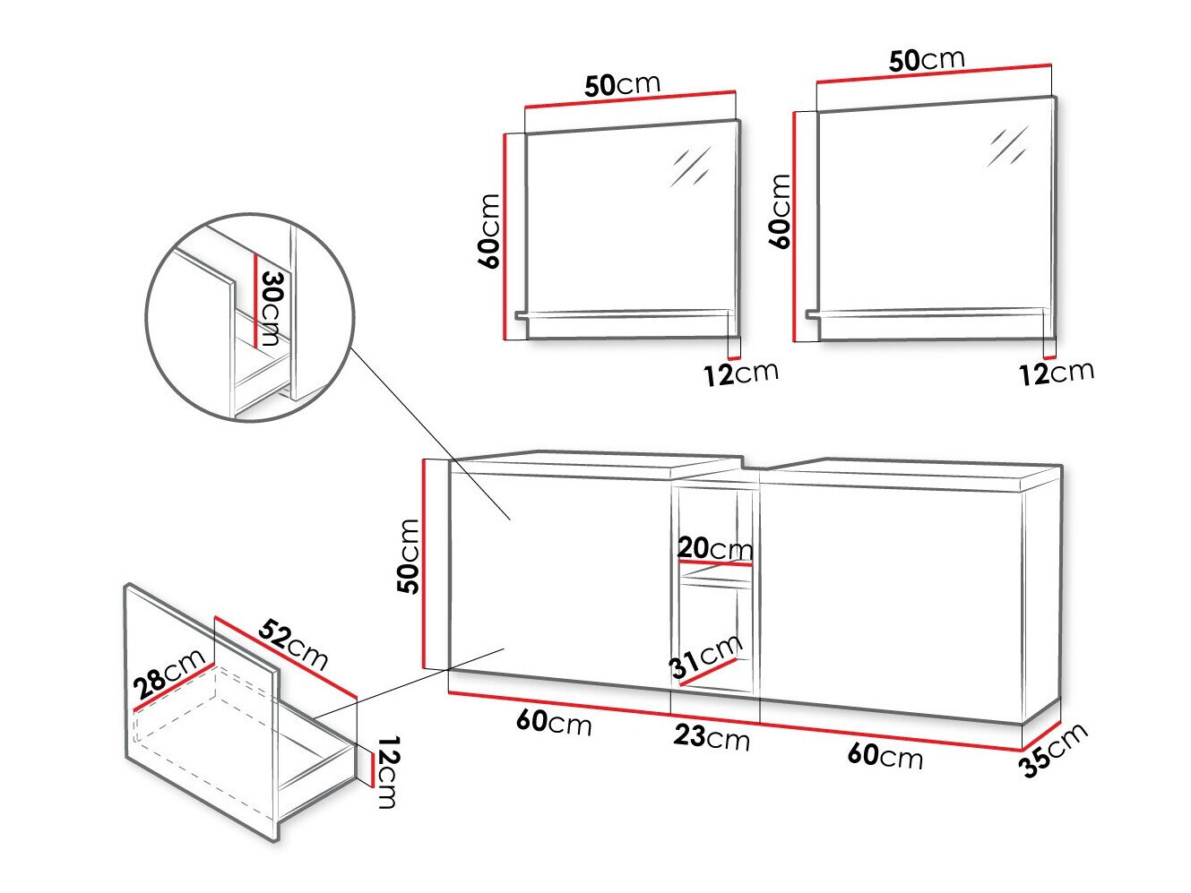 Fürdőszobai garnitúra Comfivo Delphinus VI (Fehér)