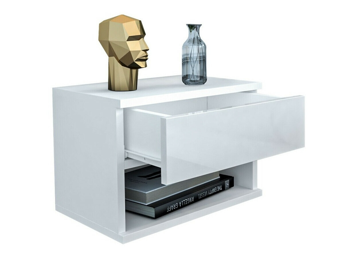 Éjjeliszekrény Utica 105 (Fehér + Fényes fehér)