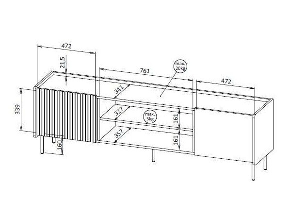 TV-állvány Tivsali 122