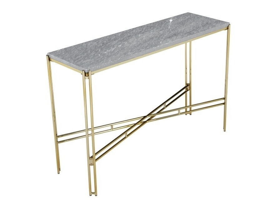 Konzolasztal Concept 55 160 (Szürke márvány + Aranysárga)